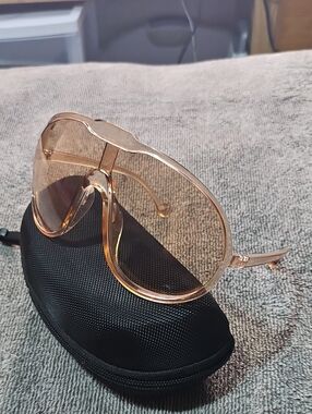 Transparent Dollger Amber Oversized Shield Sunglasses